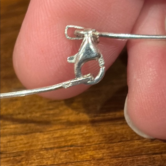 Sterling Silver Stone inlay Slide Pendant on 925 wire choker Necklace. - Picture 9 of 9